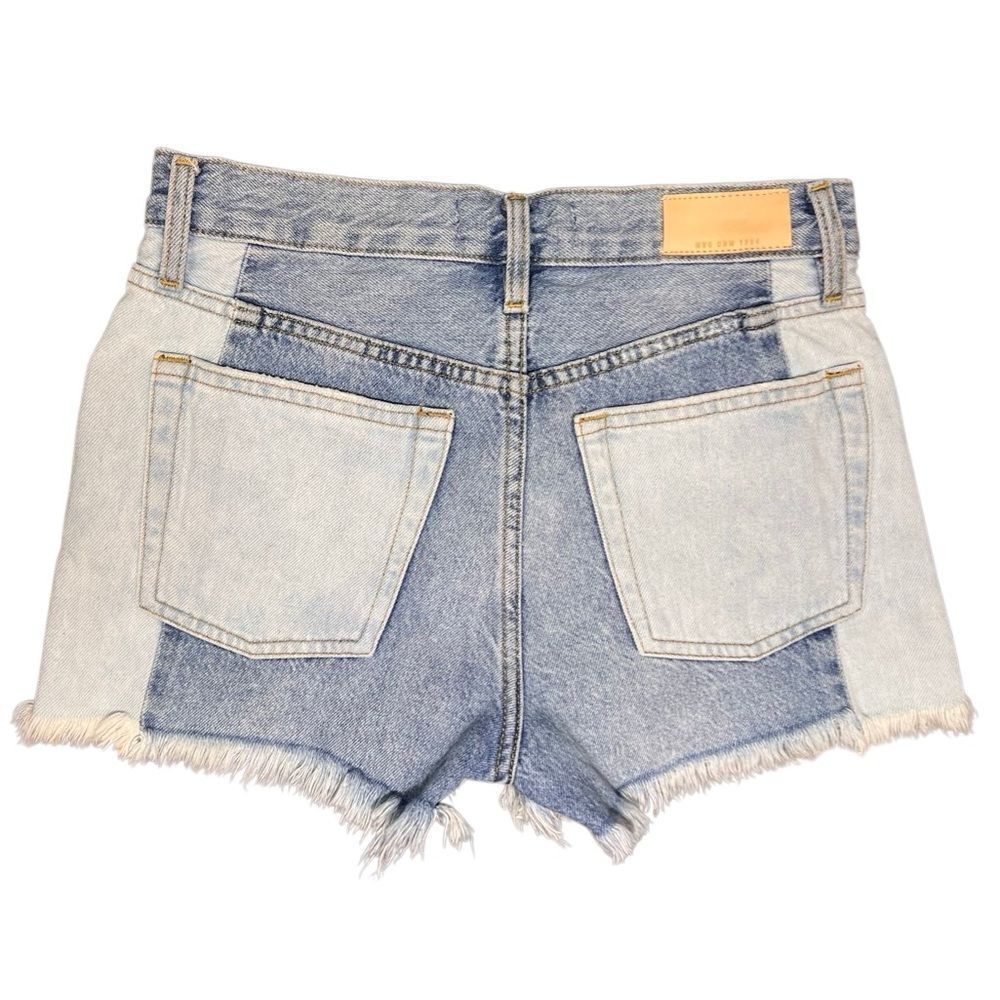 MNG by Mango Two-Tone Denim Jean Shorts Size 1